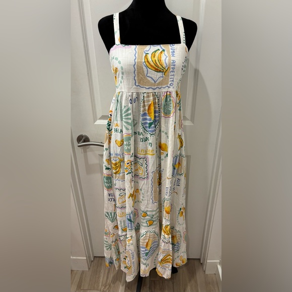 paper heart Dresses & Skirts - NWT Paper Heart linen blend Italian fruit and cocktail inspired print dress - S